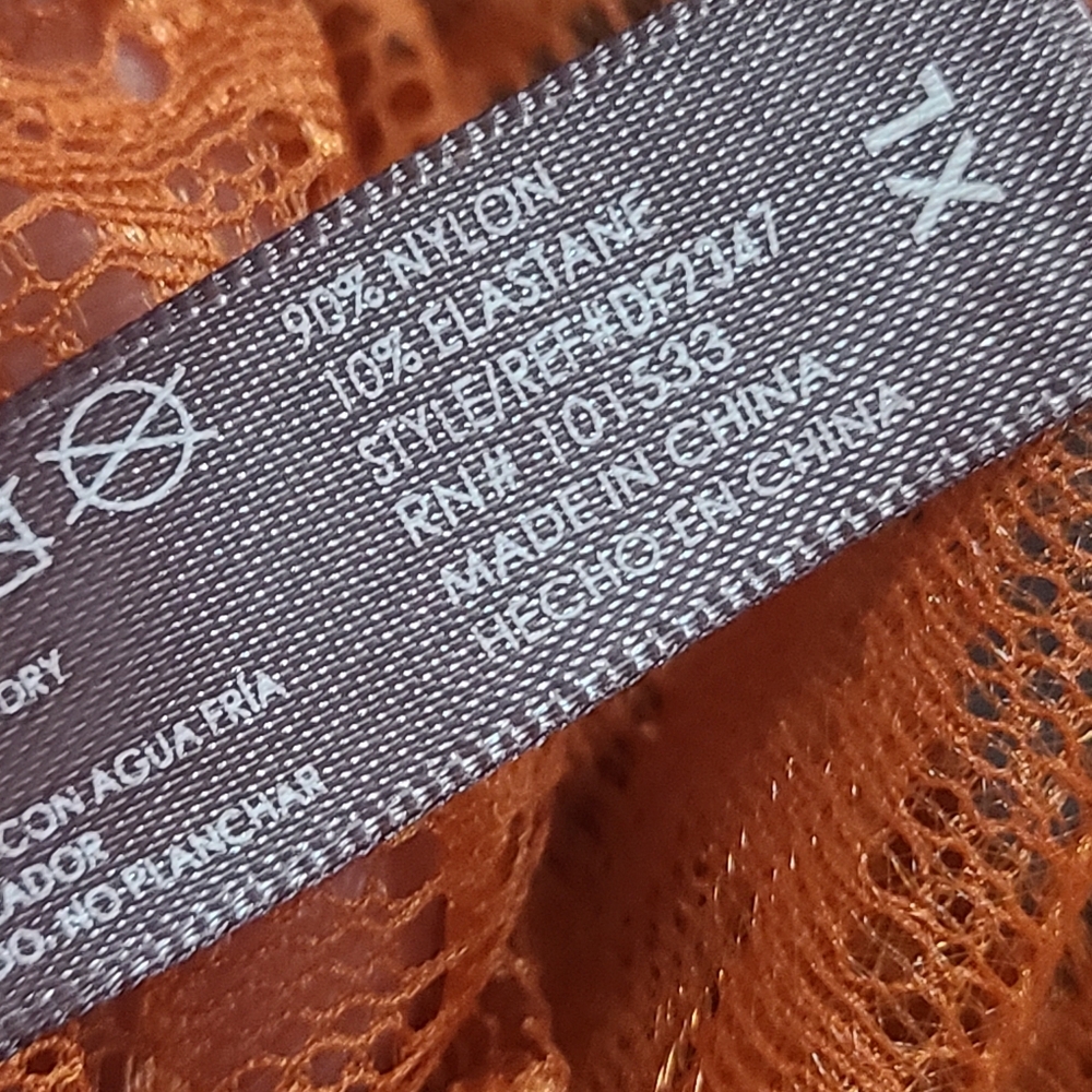 NWT Daisy Fuentes Elegant Orange Lace Babydoll Sz.XL - Picture 13 of 15
